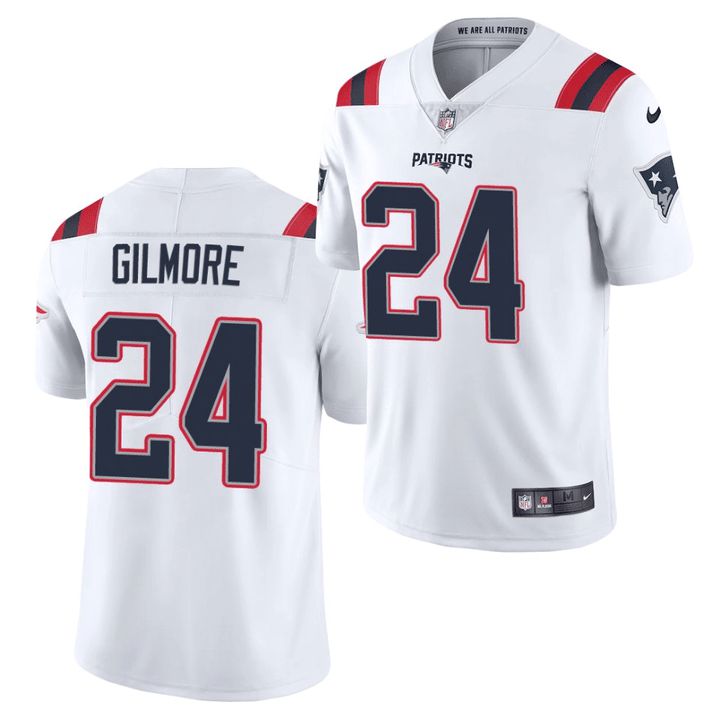 Men New England Patriots 24 Stephon Gilmore Nike White Vapor Limited NFL Jersey